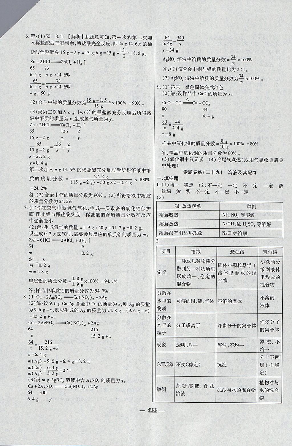 2018年中考專題專練化學(xué) 參考答案第22頁(yè)