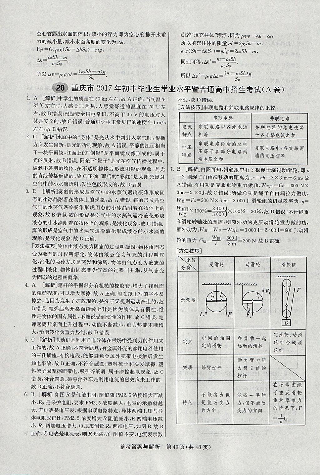 2018年春雨教育考必勝2017安徽省中考試卷精選物理 參考答案第40頁