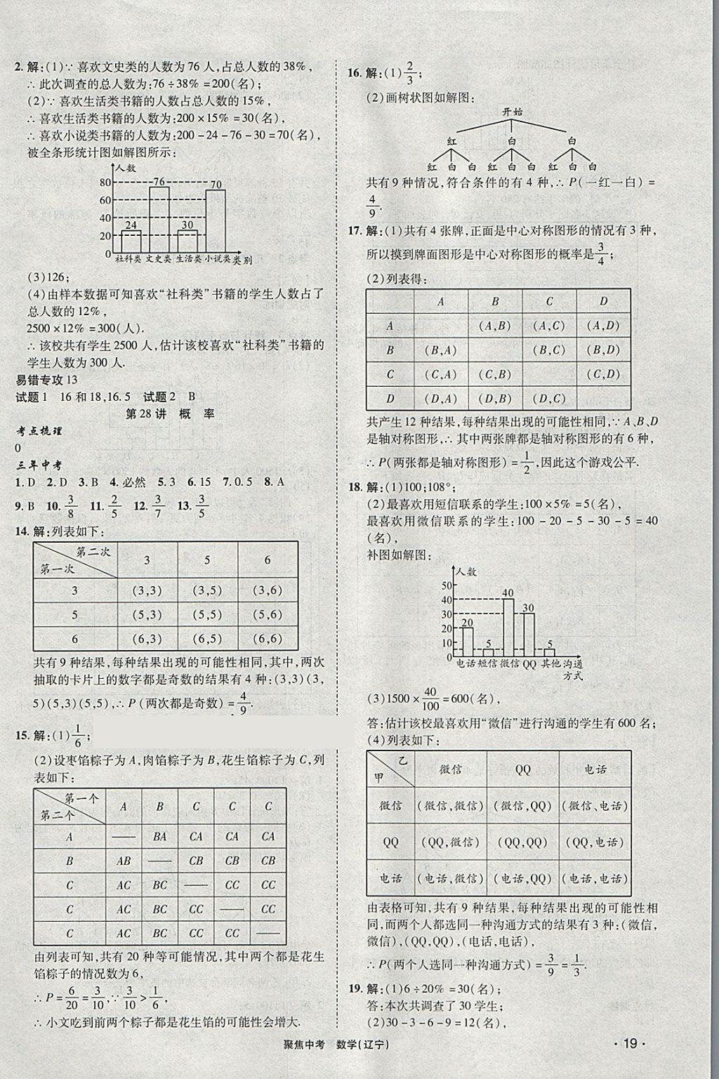 2018年聚焦中考數(shù)學遼寧專版 參考答案第19頁