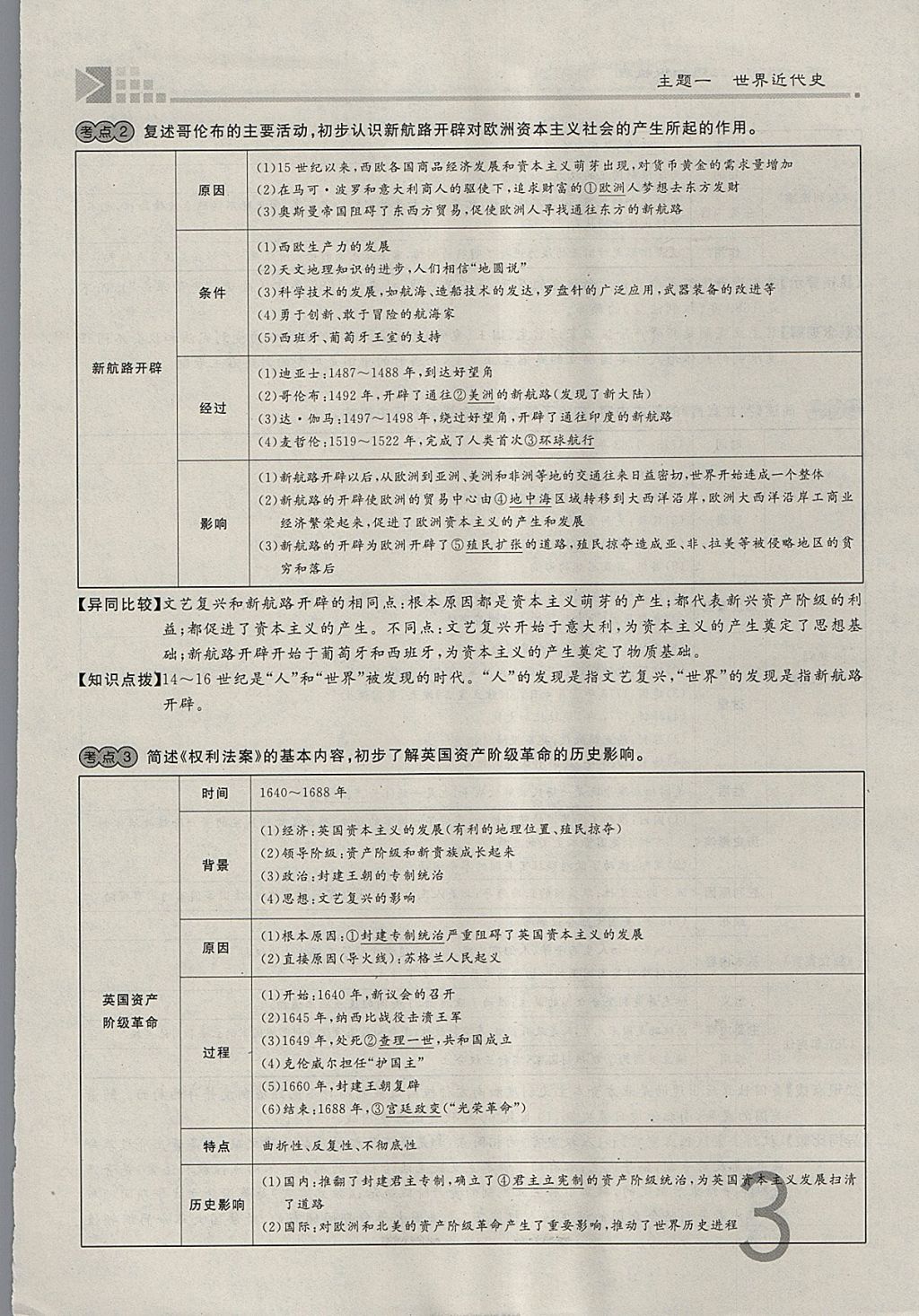 2018年金牌教練贏在燕趙初中總復(fù)習(xí)歷史河北中考專用 參考答案第3頁