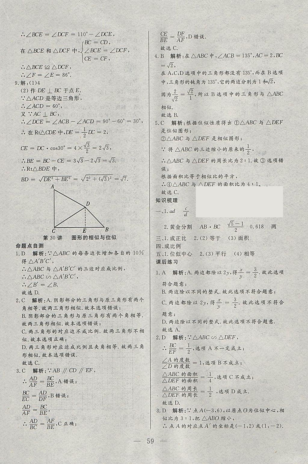 2018年中考一本通數(shù)學(xué)河北專版v 參考答案第59頁