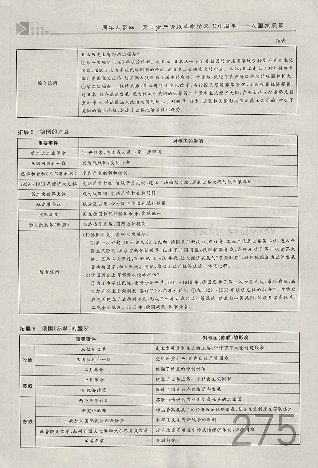 2018年金牌教練贏在燕趙初中總復(fù)習(xí)歷史河北中考專用 參考答案第247頁