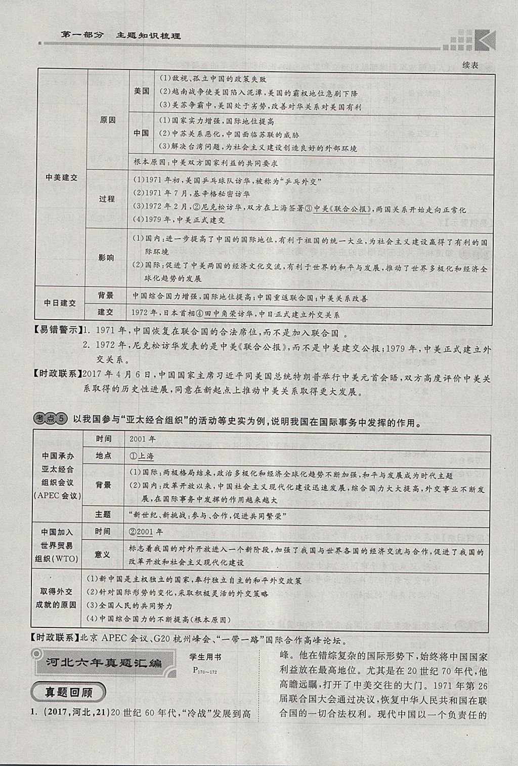 2018年金牌教练赢在燕赵初中总复习历史河北中考专用 参考答案第200页