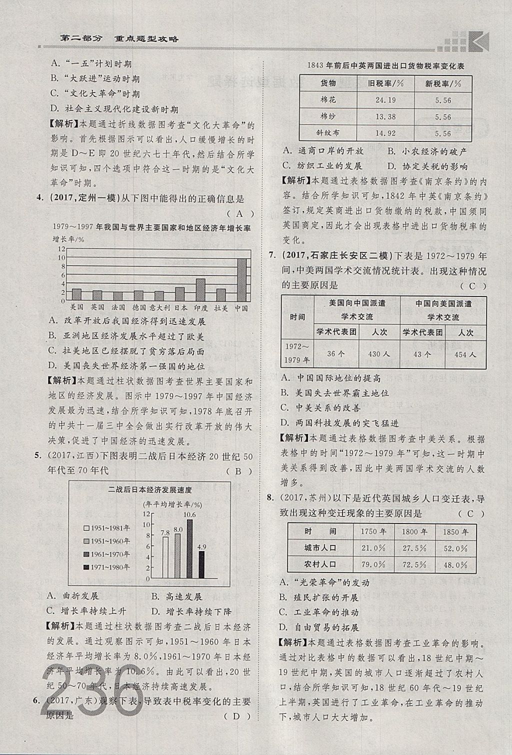 2018年金牌教練贏在燕趙初中總復(fù)習(xí)歷史河北中考專用 參考答案第281頁