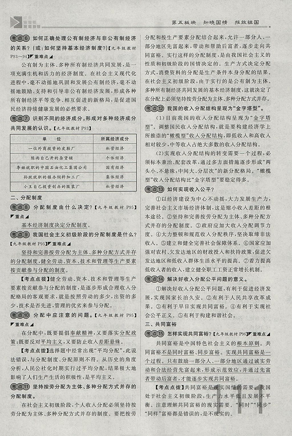 2018年金牌教練贏在燕趙初中總復習思想品德河北中考專用 參考答案第173頁