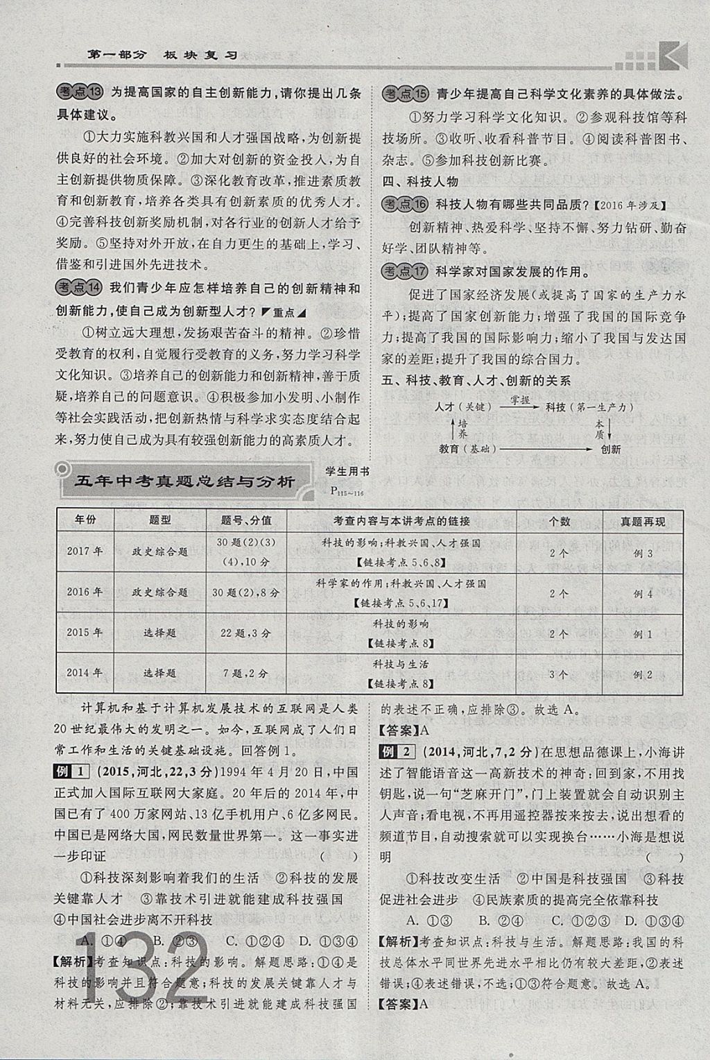 2018年金牌教练赢在燕赵初中总复习思想品德河北中考专用 参考答案第194页