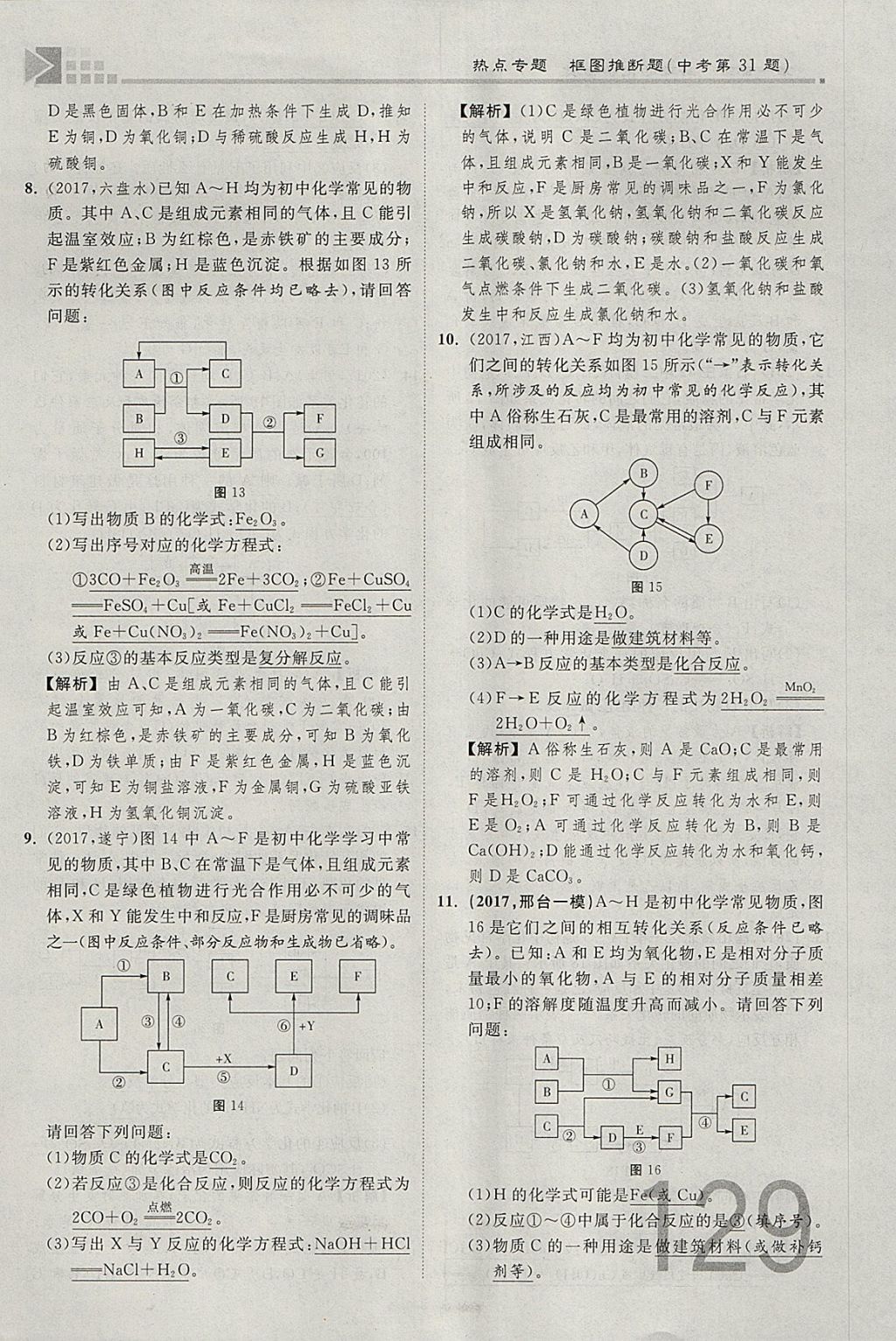 2018年金牌教练赢在燕赵初中总复习化学河北中考专用 参考答案第129页