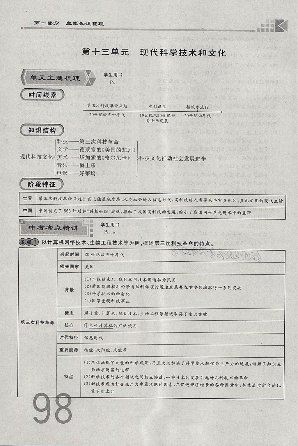 2018年金牌教练赢在燕赵初中总复习历史河北中考专用 参考答案第98页