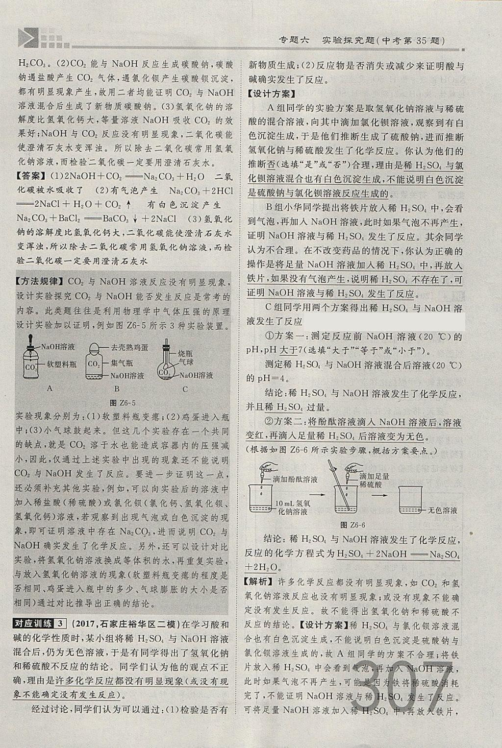 2018年金牌教練贏在燕趙初中總復(fù)習(xí)化學(xué)河北中考專用 參考答案第279頁