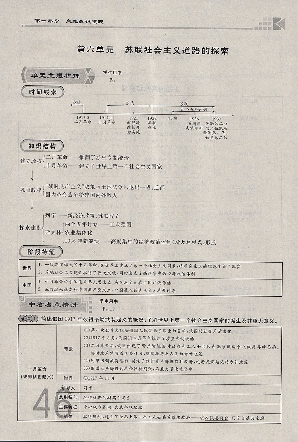 2018年金牌教練贏在燕趙初中總復(fù)習(xí)歷史河北中考專用 參考答案第46頁