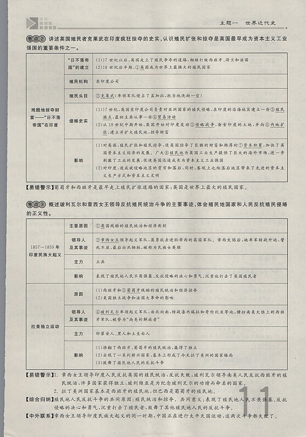 2018年金牌教練贏在燕趙初中總復(fù)習(xí)歷史河北中考專用 參考答案第11頁