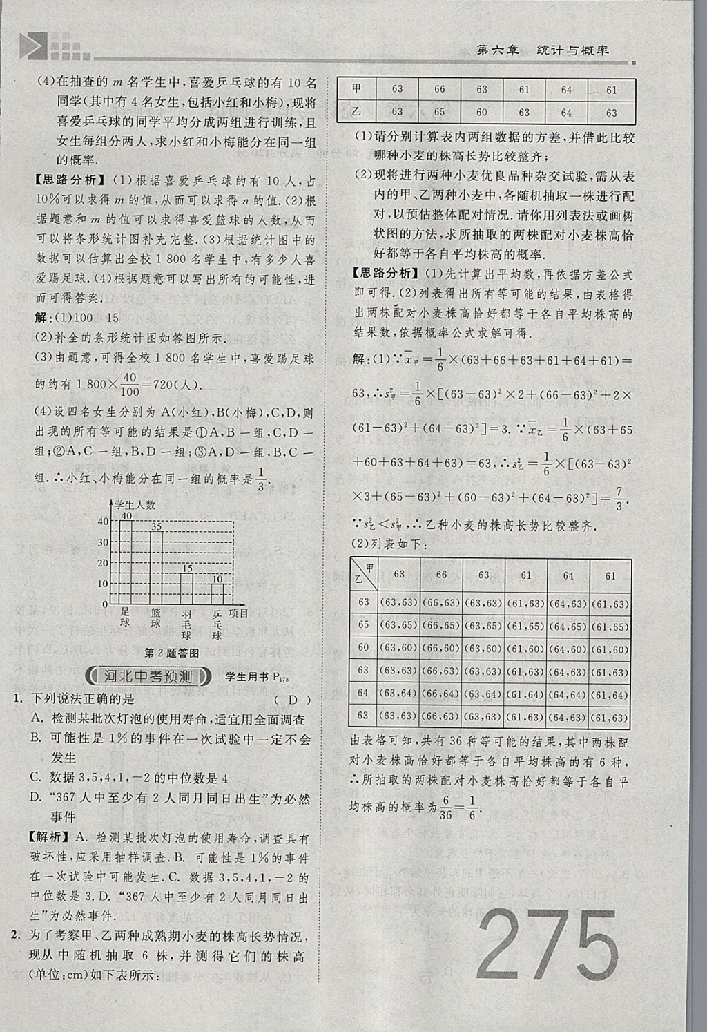 2018年金牌教練贏在燕趙初中總復(fù)習數(shù)學河北中考專用 參考答案第143頁