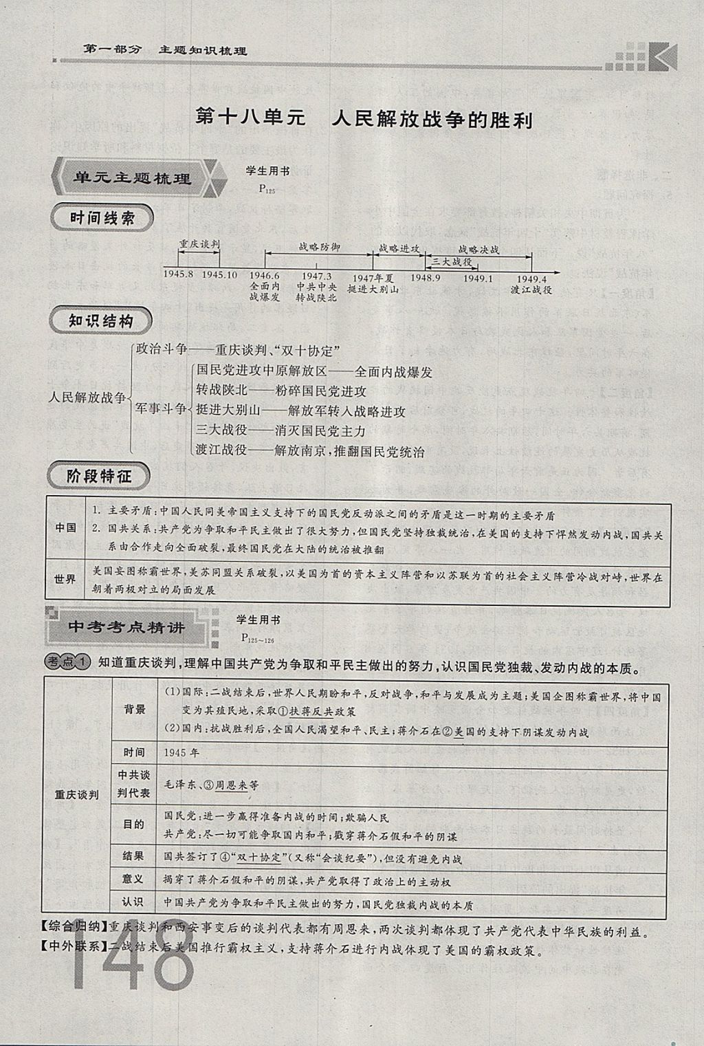 2018年金牌教练赢在燕赵初中总复习历史河北中考专用 参考答案第148页