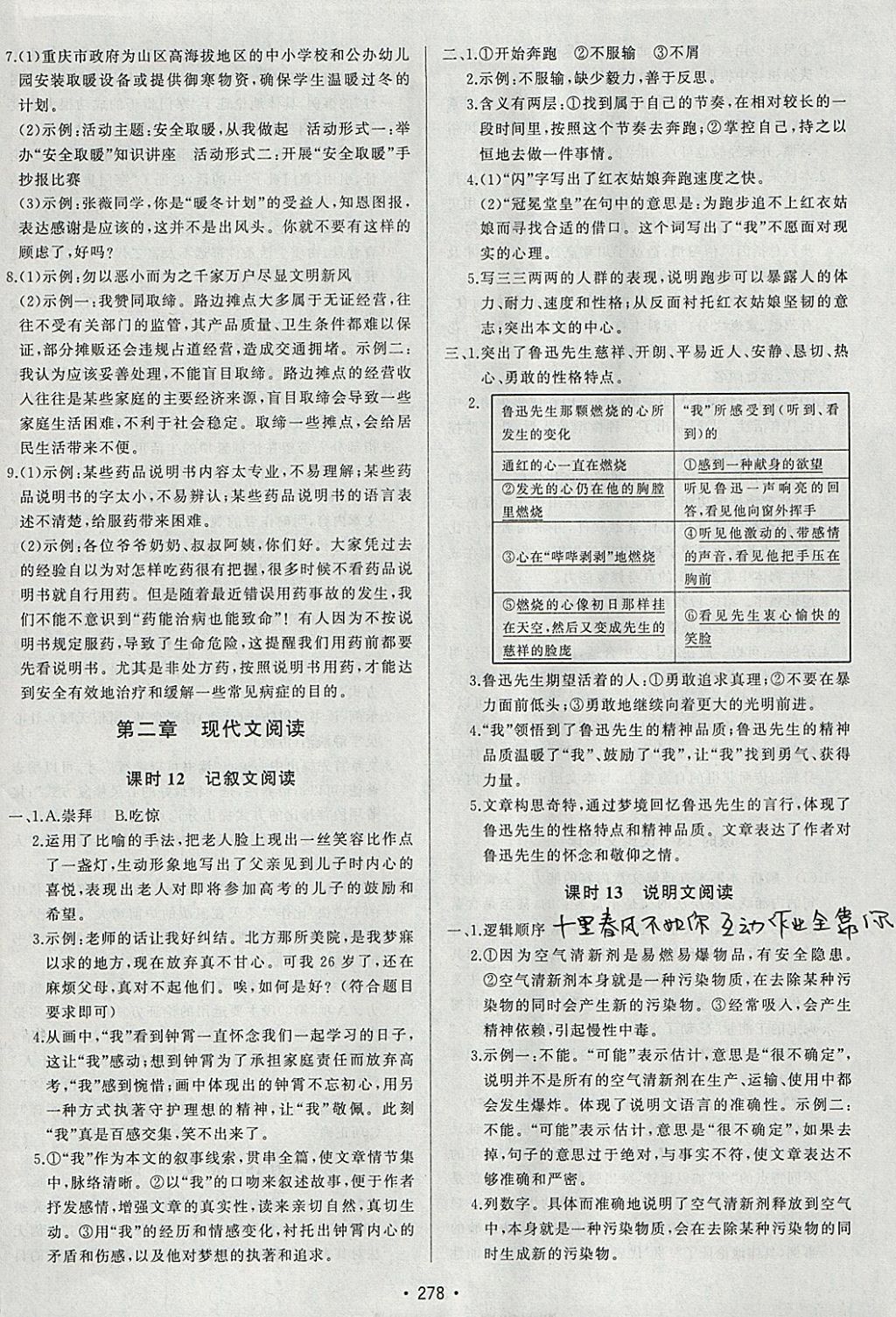 2018年启东中学中考总复习语文 参考答案第18页