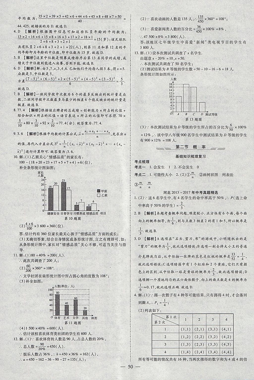 2018年智慧中考中考大提速数学 参考答案第50页