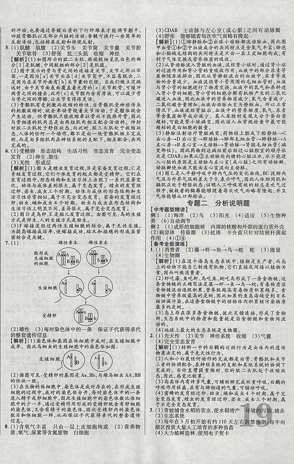 2018年中教聯(lián)云南中考新突破三年中考一年預(yù)測(cè)生物 參考答案第30頁