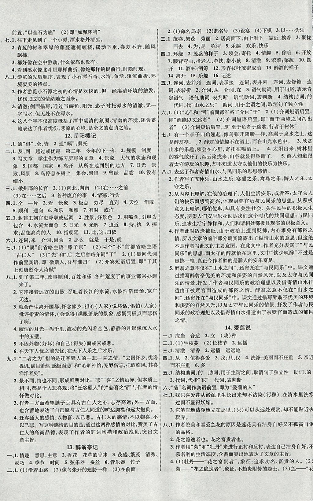 2018年中教聯(lián)云南中考新突破三年中考一年預(yù)測語文 參考答案第5頁