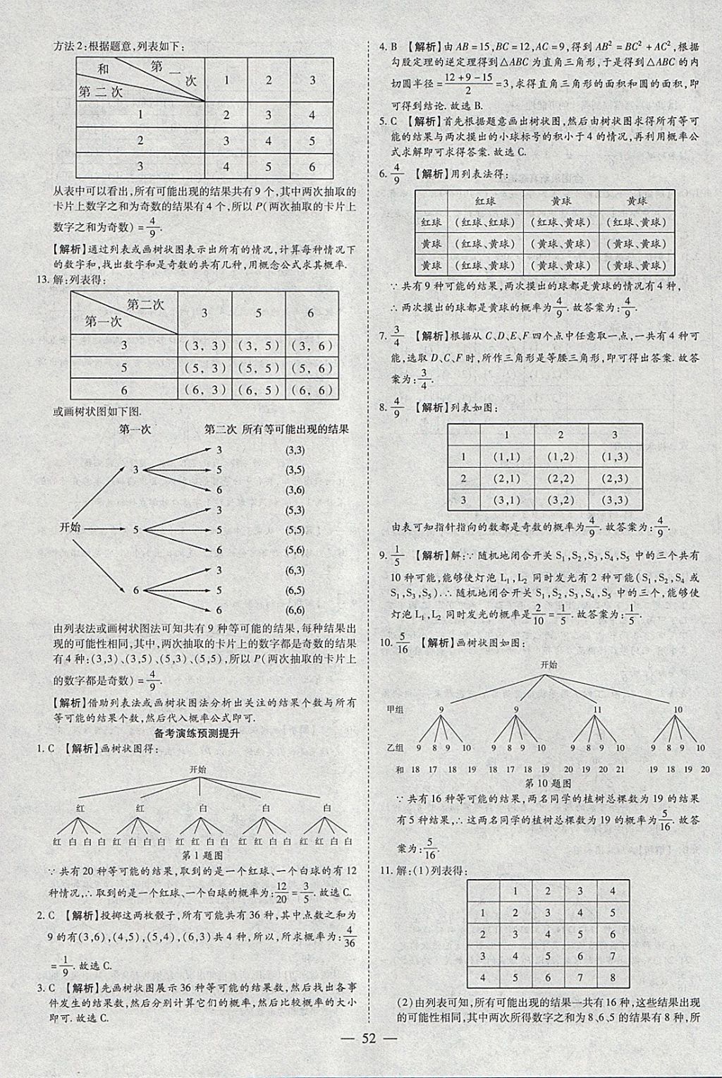 2018年智慧中考中考大提速数学 参考答案第52页