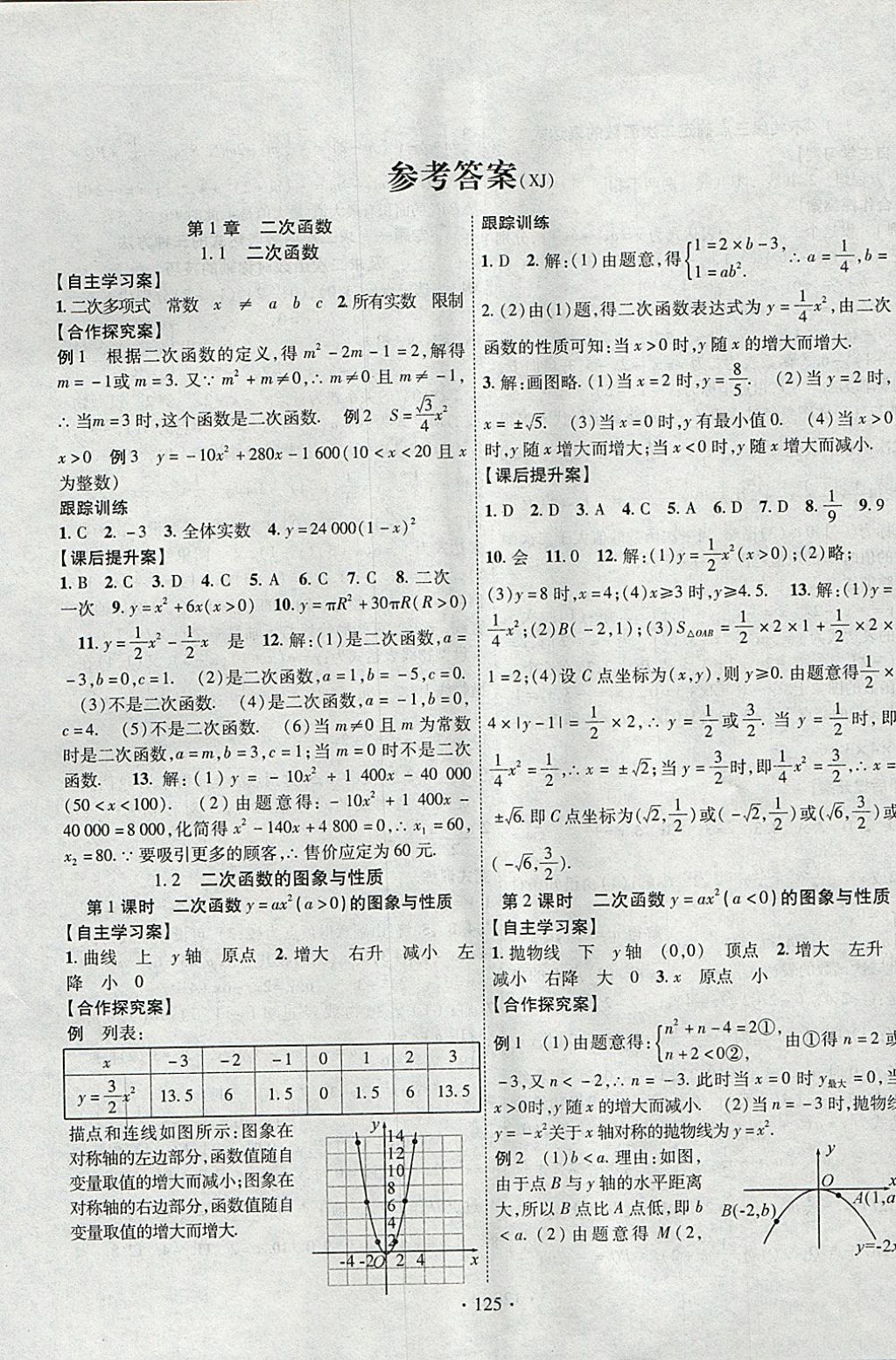 2018年課堂導(dǎo)練1加5九年級數(shù)學(xué)下冊湘教版 參考答案第1頁