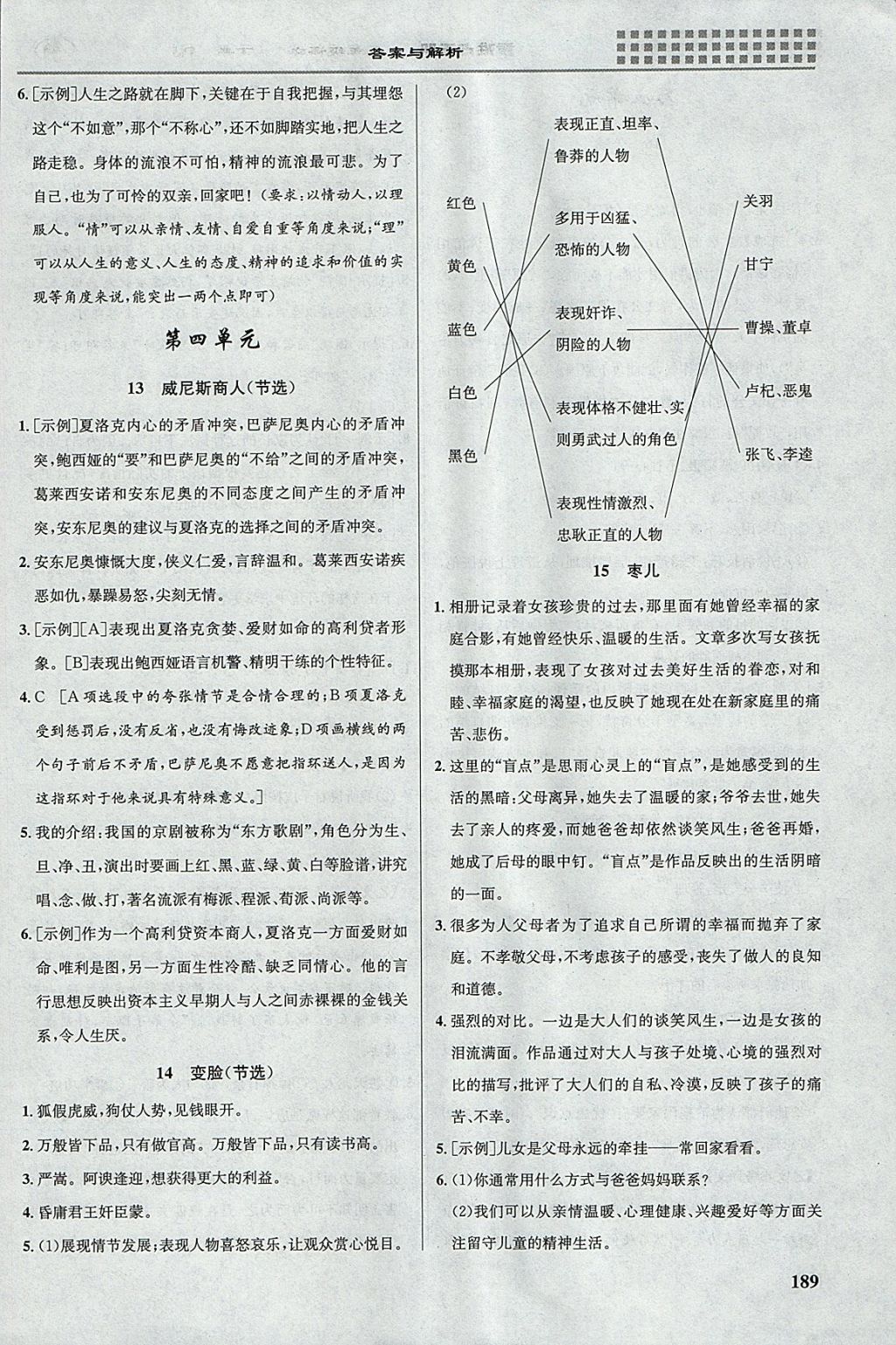 2018年重難點(diǎn)手冊(cè)九年級(jí)語文下冊(cè)人教版 參考答案第5頁