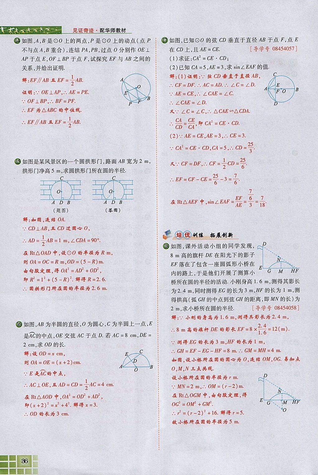 2018年見證奇跡英才學(xué)業(yè)設(shè)計與反饋九年級數(shù)學(xué)下冊華師大版 參考答案第74頁