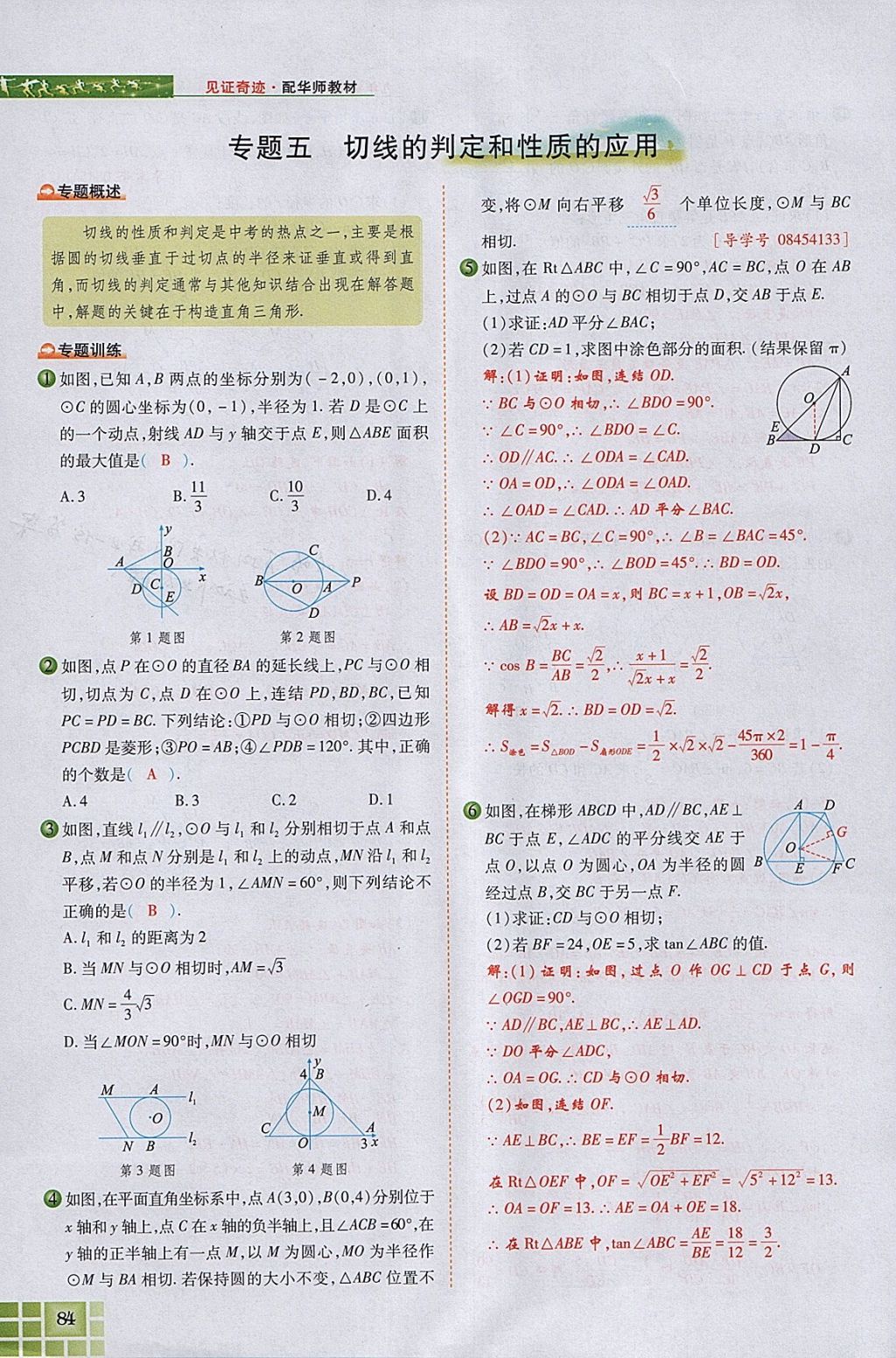 2018年見證奇跡英才學(xué)業(yè)設(shè)計(jì)與反饋九年級數(shù)學(xué)下冊華師大版 參考答案第9頁