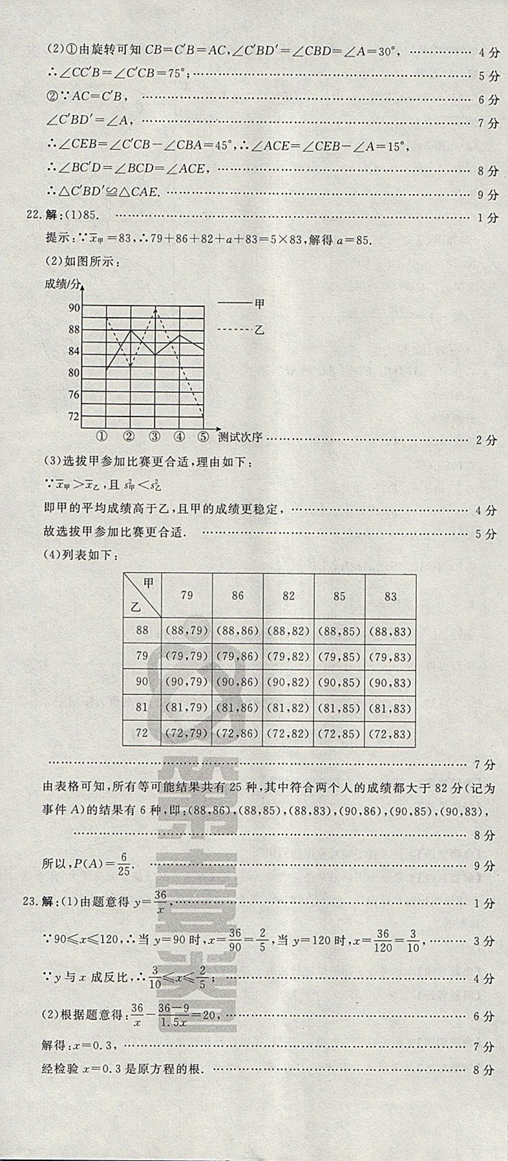 2018年河北中考必备中考第一卷数学 参考答案第83页