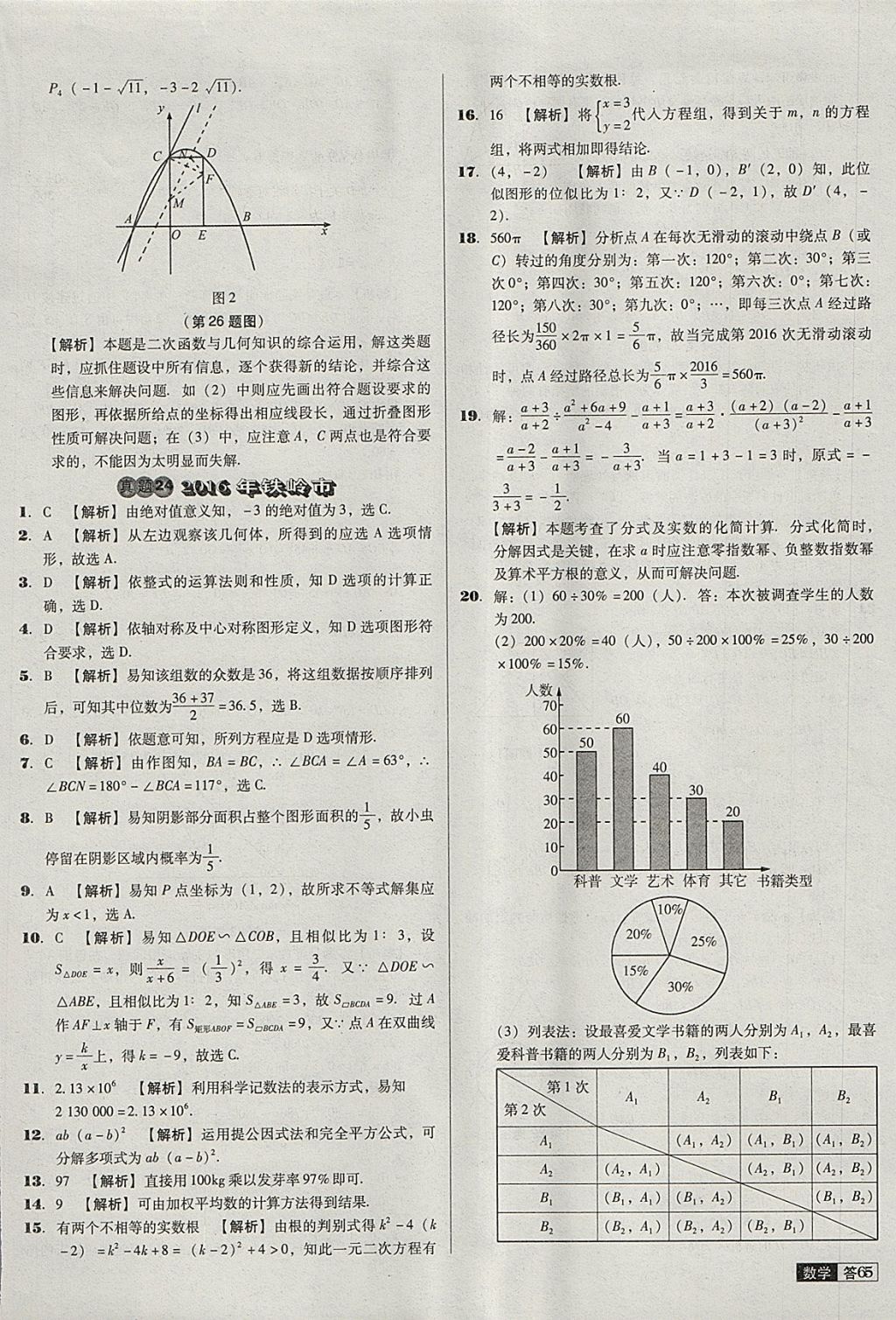 2018年中考必備中考真題精編數(shù)學(xué)遼寧專版 參考答案第65頁(yè)