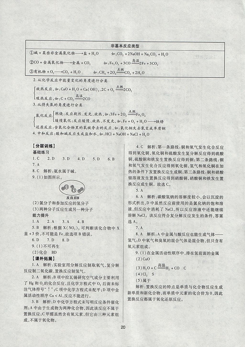 2018年山西省中考指導化學 參考答案第20頁