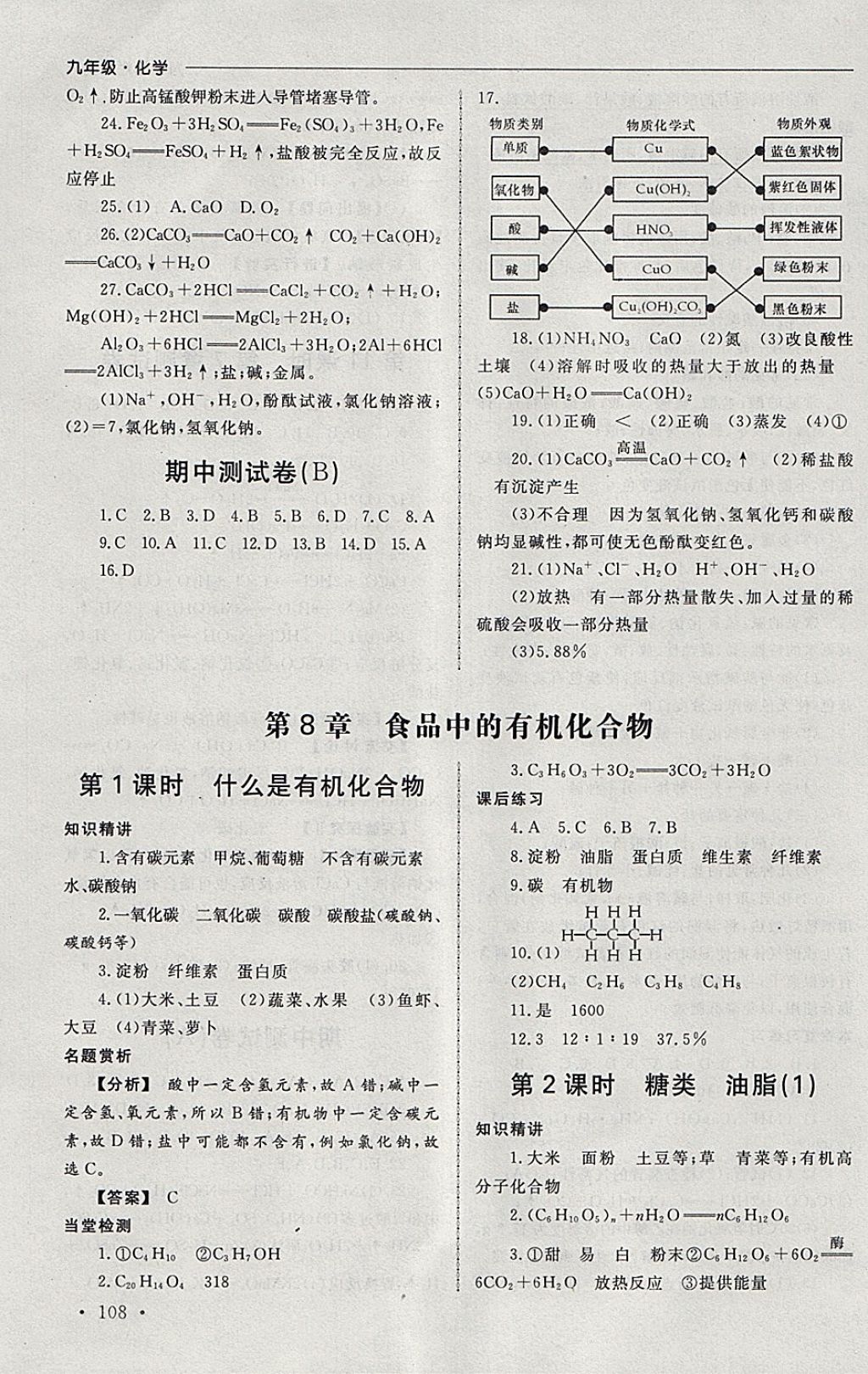 2018年為了燦爛的明天同步訓(xùn)練與拓展課時練九年級化學(xué)下冊滬教版 參考答案第6頁