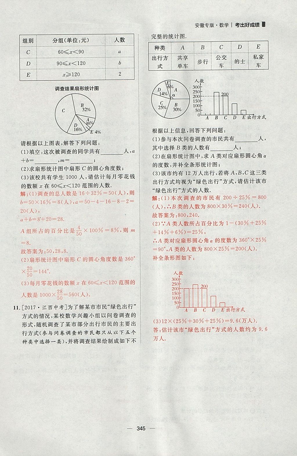 2018年康華傳媒考出好成績安徽中考數(shù)學 參考答案第199頁