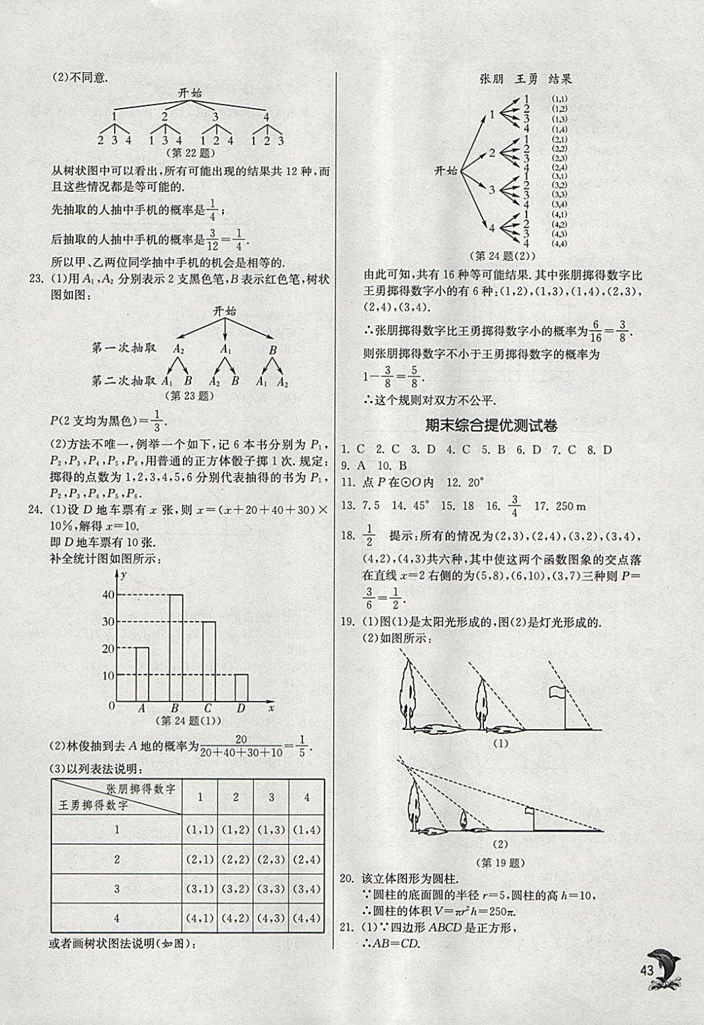 2018年實(shí)驗(yàn)班提優(yōu)訓(xùn)練九年級(jí)數(shù)學(xué)下冊(cè)滬科版 參考答案第42頁(yè)