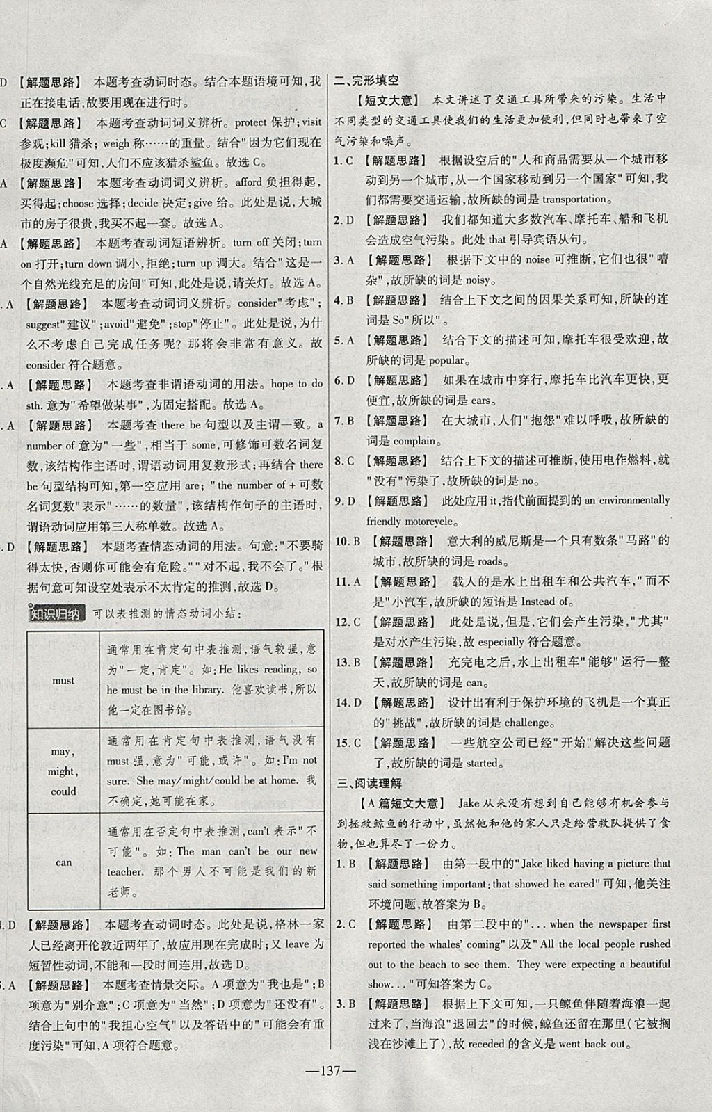 2018年金考卷活頁題選九年級英語下冊人教版 參考答案第17頁