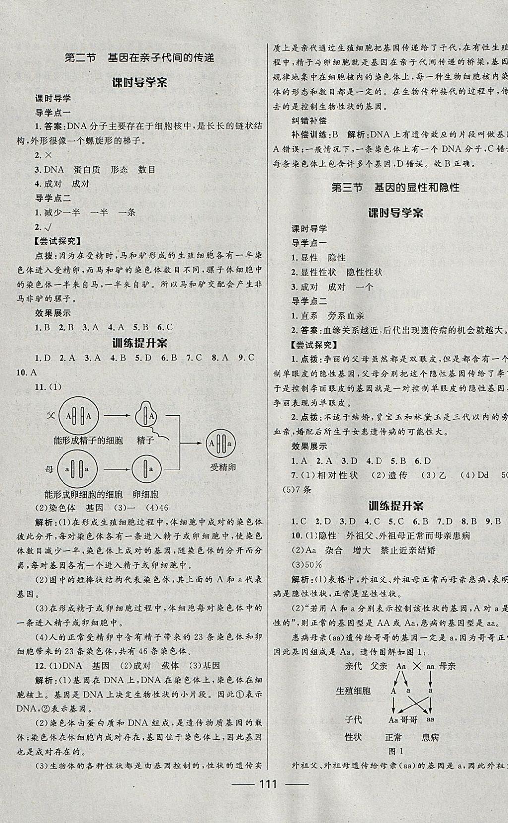 2018年奪冠百分百新導(dǎo)學(xué)課時(shí)練八年級(jí)生物下冊(cè)人教版 參考答案第5頁(yè)