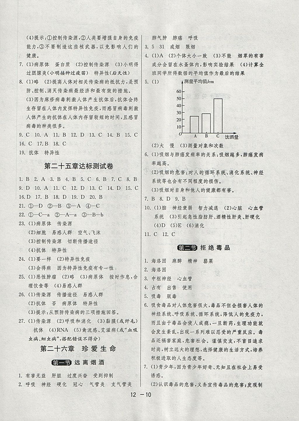 2018年1课3练单元达标测试八年级生物学下册苏教版 参考答案第10页