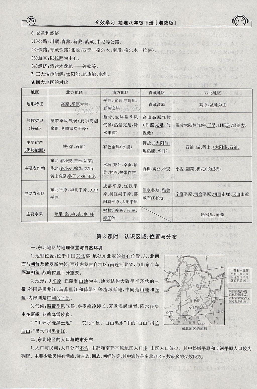 2018年全效學(xué)習(xí)八年級(jí)地理下冊(cè)湘教版 參考答案第24頁(yè)