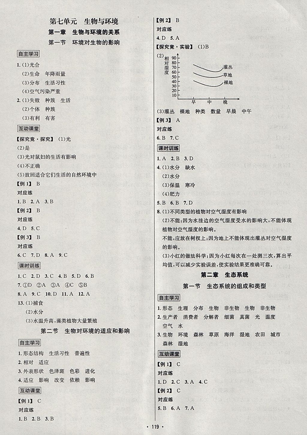 2018年優(yōu)學(xué)名師名題八年級生物下冊冀少版 參考答案第7頁