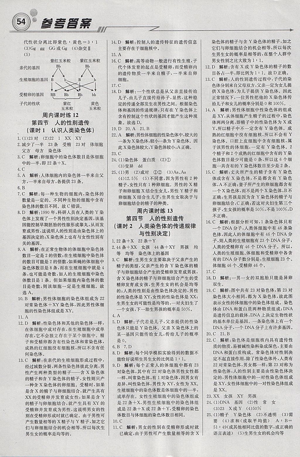 2018年輕巧奪冠周測(cè)月考直通中考八年級(jí)生物下冊(cè)人教版 參考答案第6頁(yè)