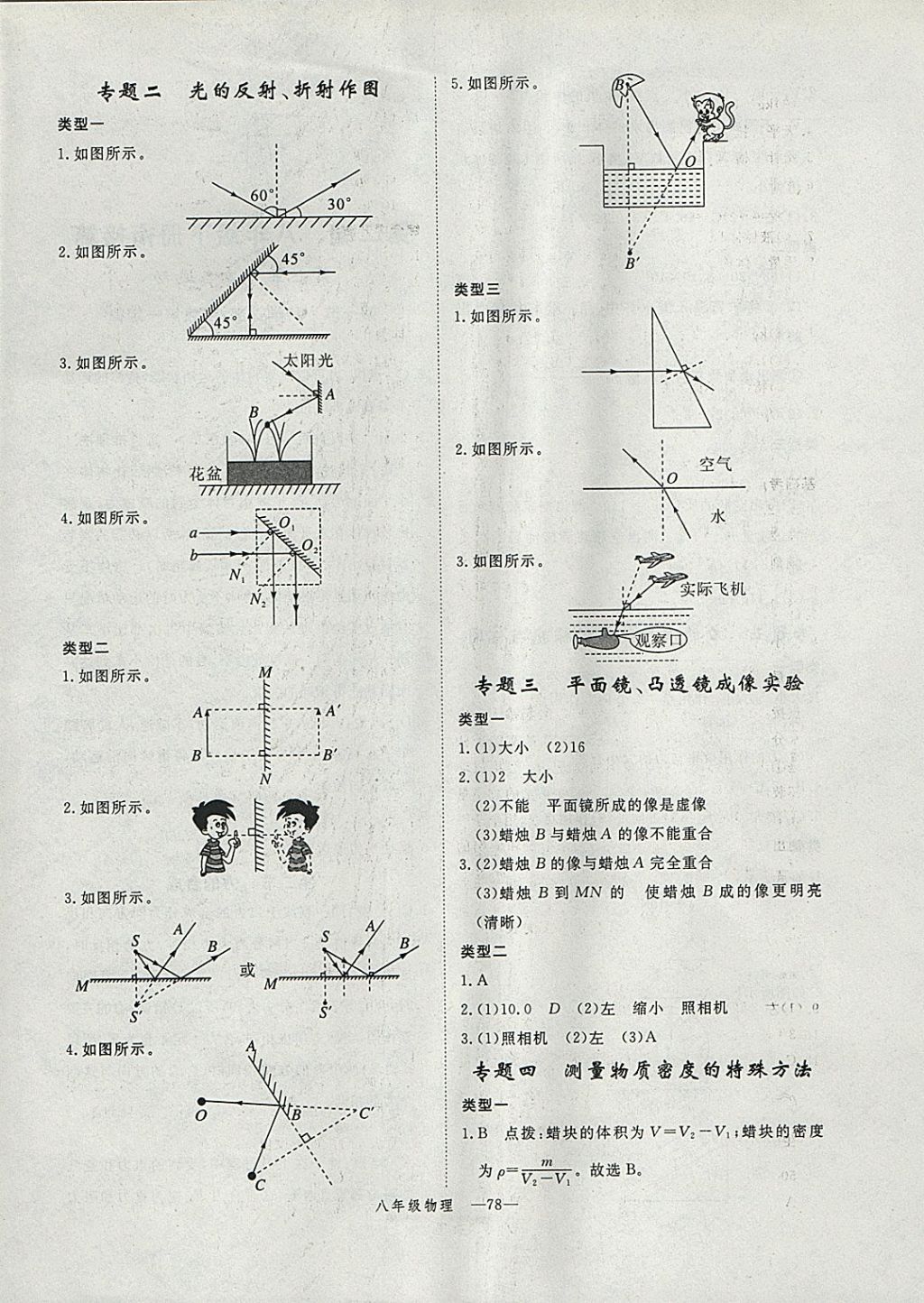 2018年時(shí)習(xí)之期末加寒假八年級(jí)物理滬科版 參考答案第10頁(yè)