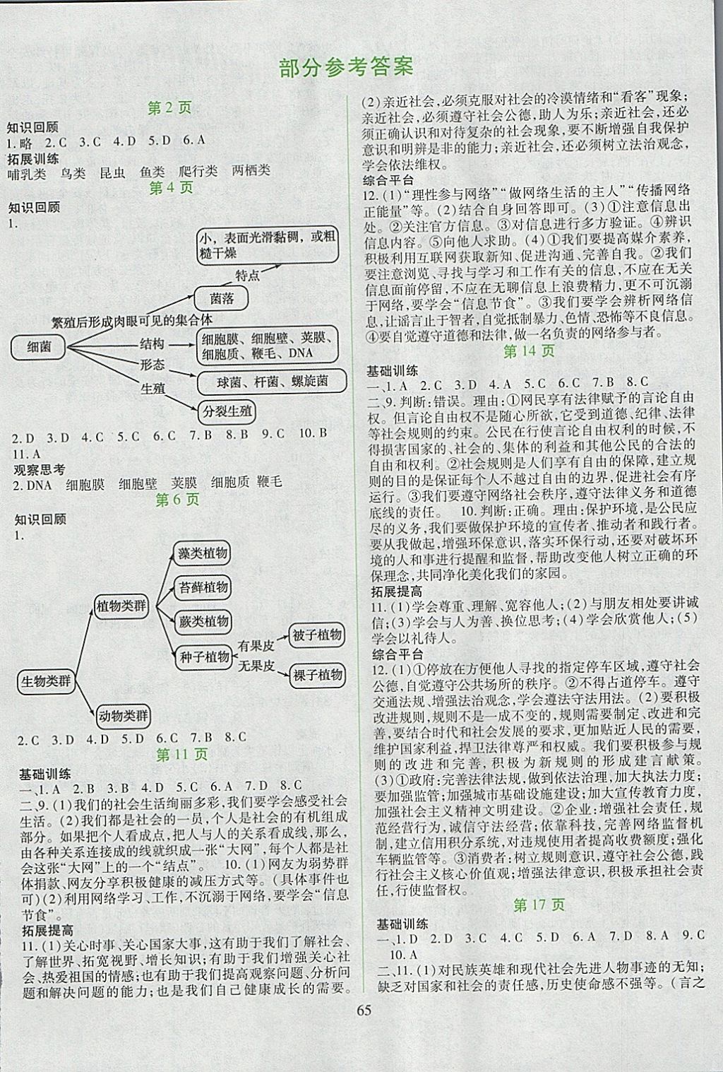 2018年假日綜合寒假八年級吉林出版集團有限責任公司 參考答案第1頁