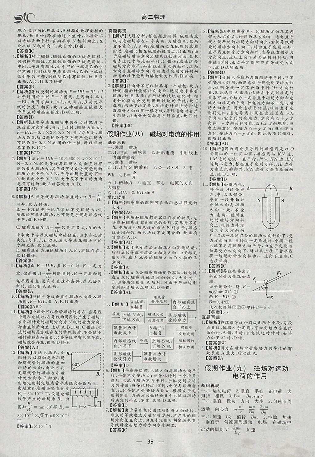 2018年金榜題名系列叢書新課標(biāo)快樂假期寒假高二年級物理 參考答案第5頁