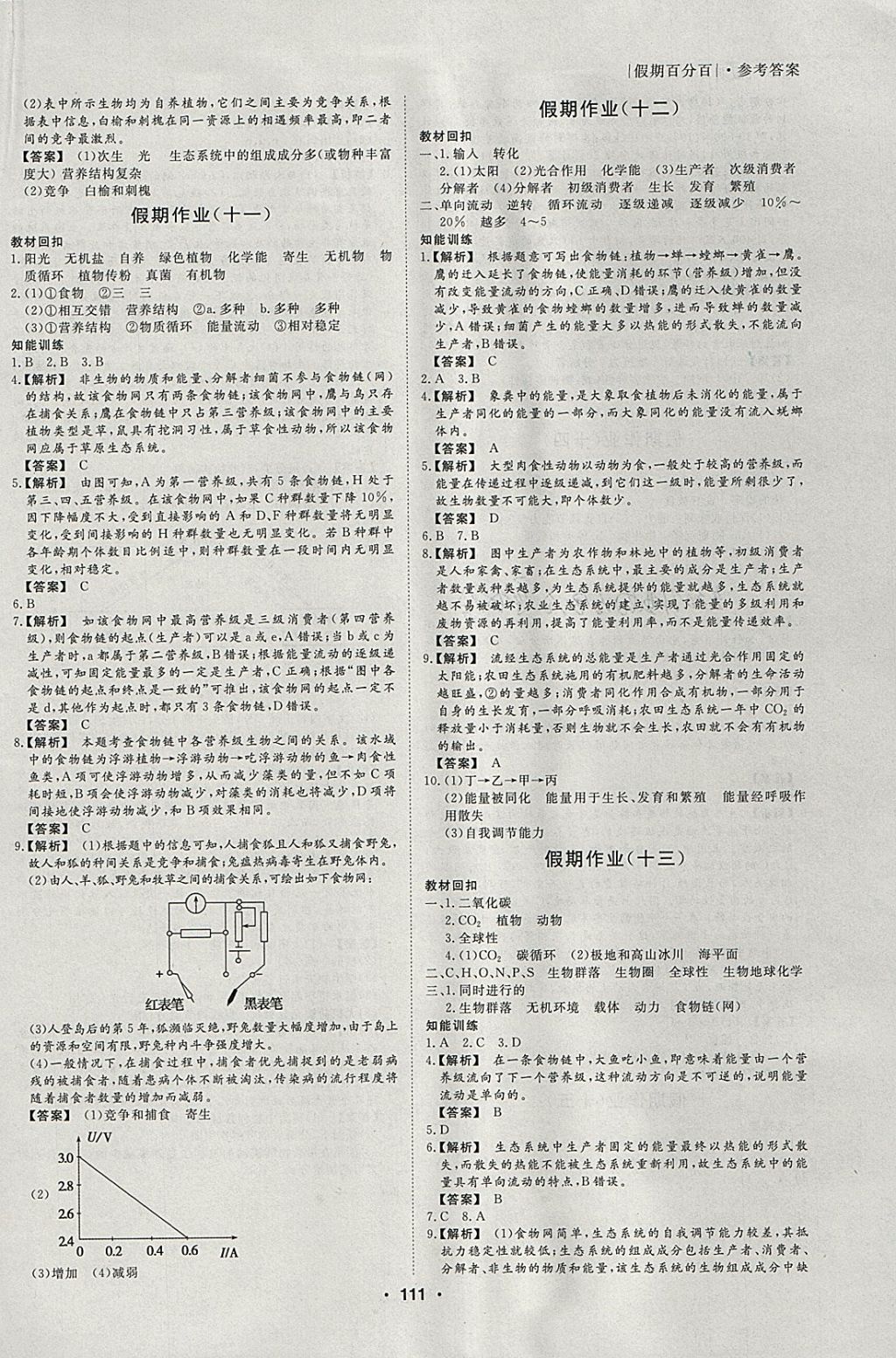 2018年薪火文化假期百分百寒假高二物化生 參考答案第17頁