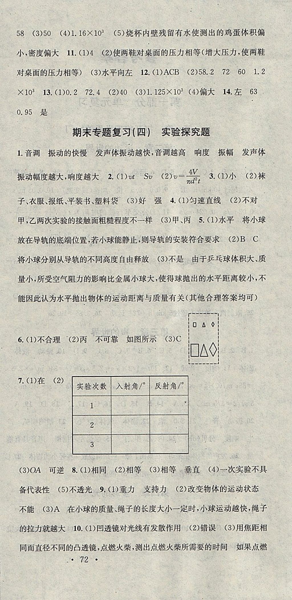 2018年华章教育寒假总复习学习总动员八年级物理沪科版 参考答案第6页