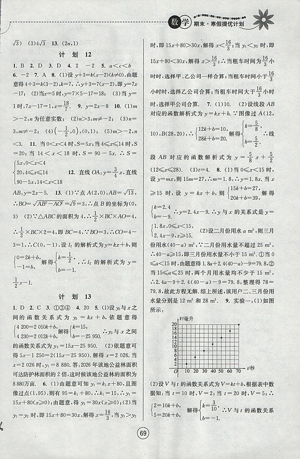 2018年期末寒假提優(yōu)計(jì)劃八年級(jí)數(shù)學(xué)蘇科版 參考答案第5頁(yè)