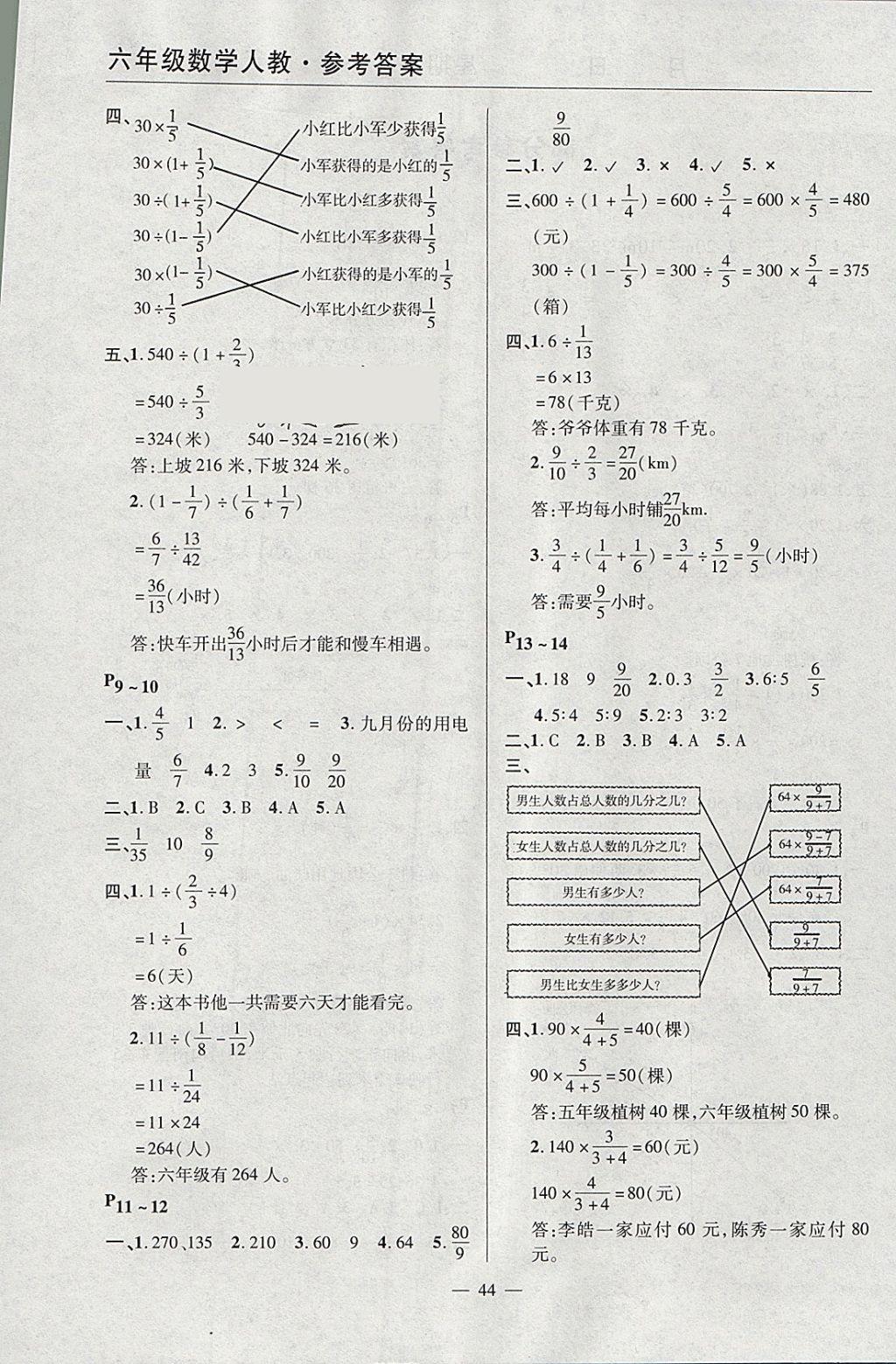 2018年歡樂春節(jié)快樂學(xué)六年級數(shù)學(xué)人教版 參考答案第2頁