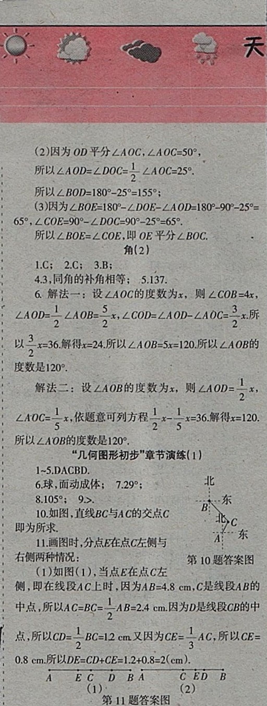 2018年学习报快乐寒假七年级数学人教版 参考答案第9页