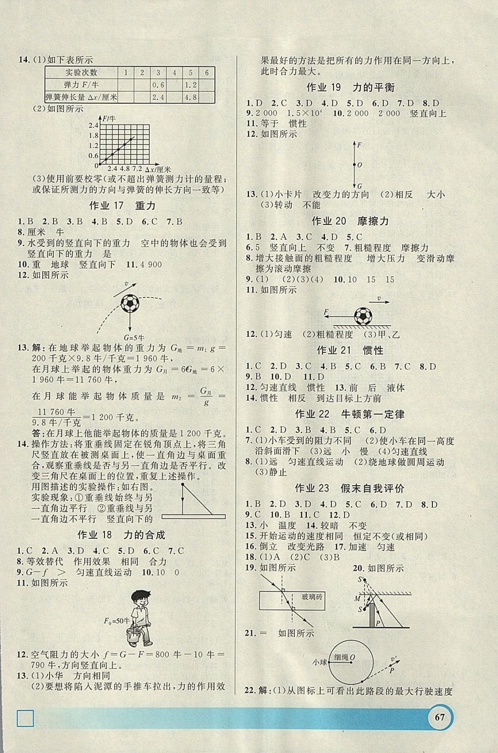 2018年鐘書金牌寒假作業(yè)導(dǎo)與練八年級(jí)物理上海專版 參考答案第3頁