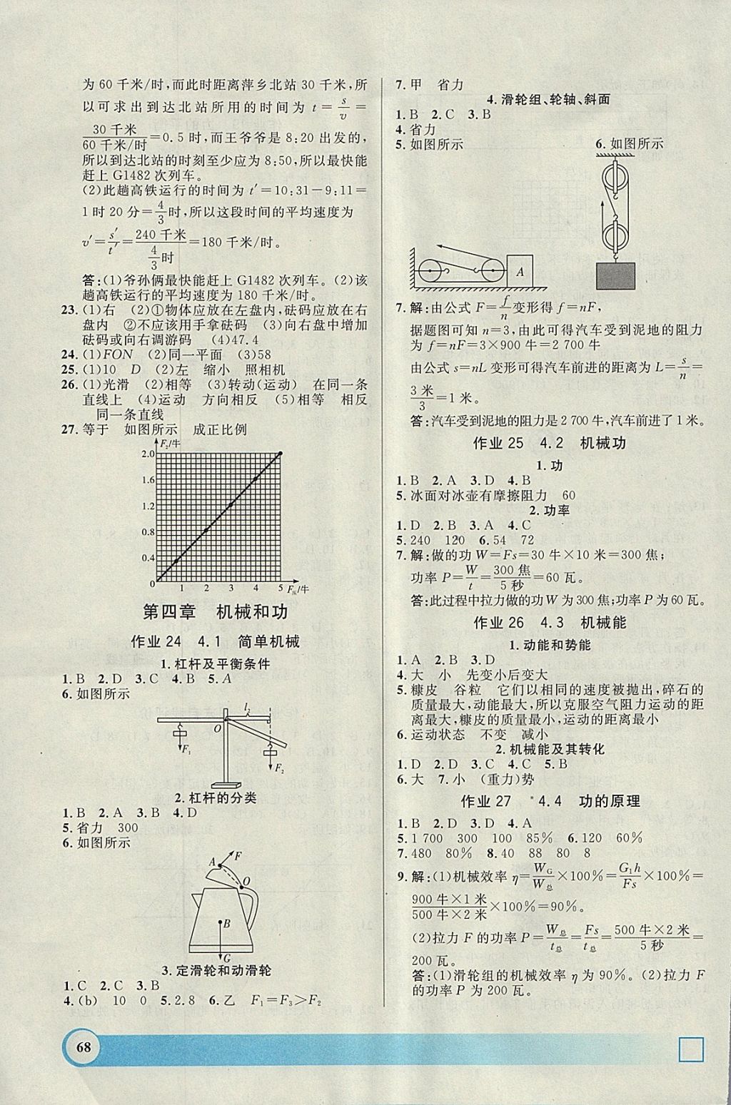 2018年鐘書金牌寒假作業(yè)導(dǎo)與練八年級物理上海專版 參考答案第4頁