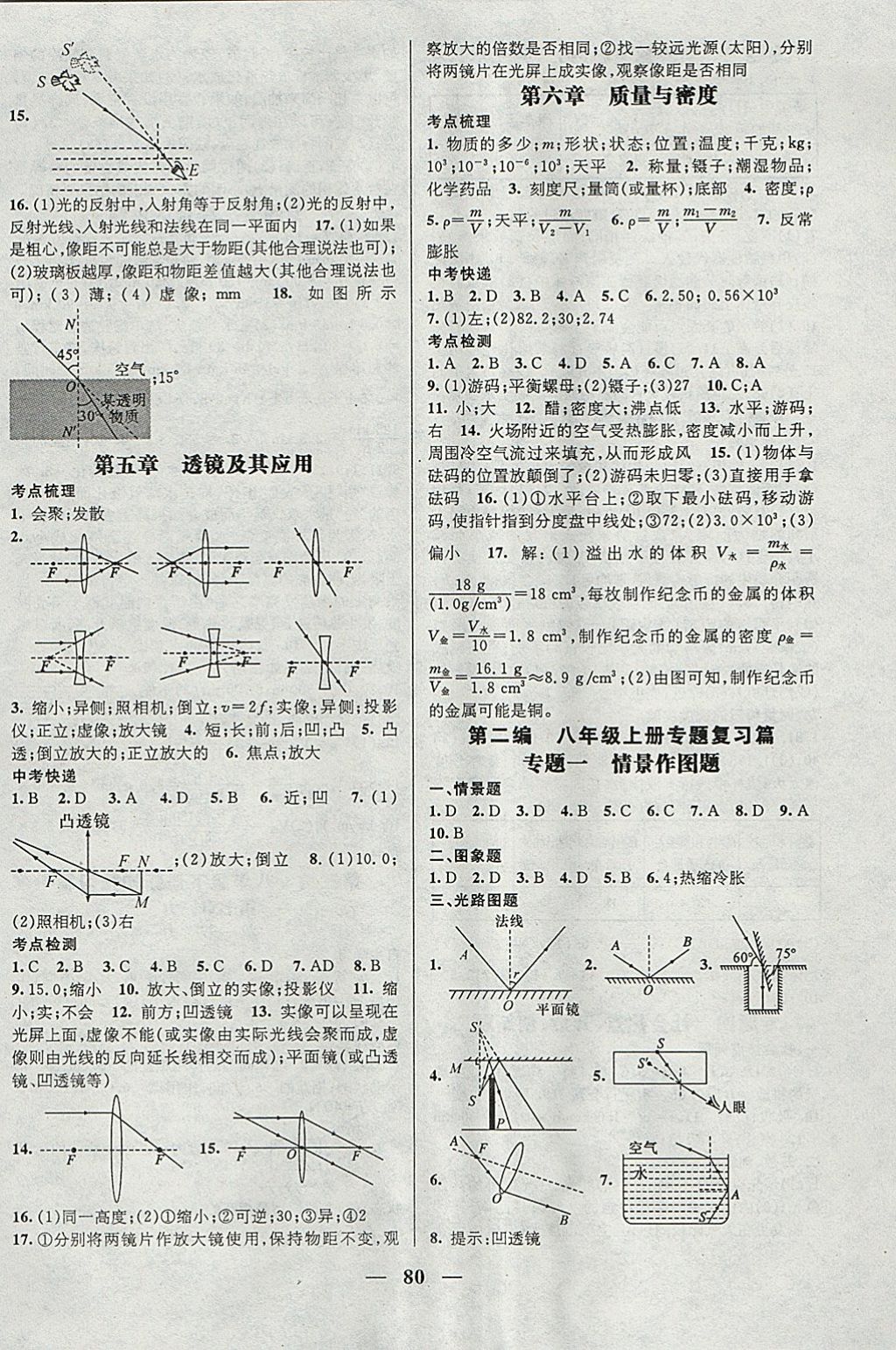 2018年鸿鹄志文化期末冲刺王寒假作业八年级物理人教版 参考答案第2页