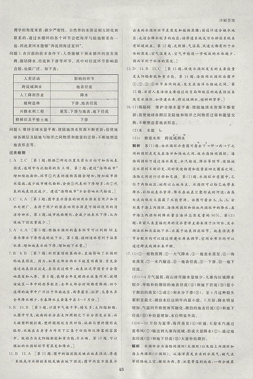 2018年寒假专题突破练高一地理山东 参考答案第7页